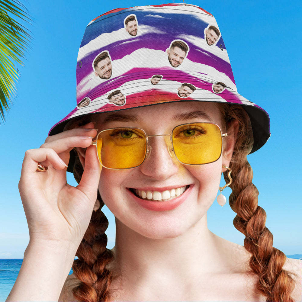 Custom Bucket Hat Unisex Face Bucket Hat Personalized Wide Brim Outdoor Summer Cap Hiking Beach Sports Hats