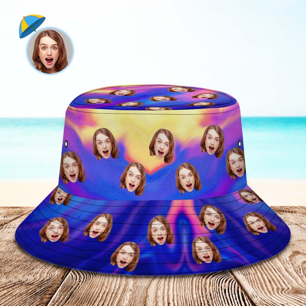Custom Bucket Hat Unisex Face Bucket Hat Personalized Wide Brim Outdoor Summer Cap Hiking Beach Sports Hats
