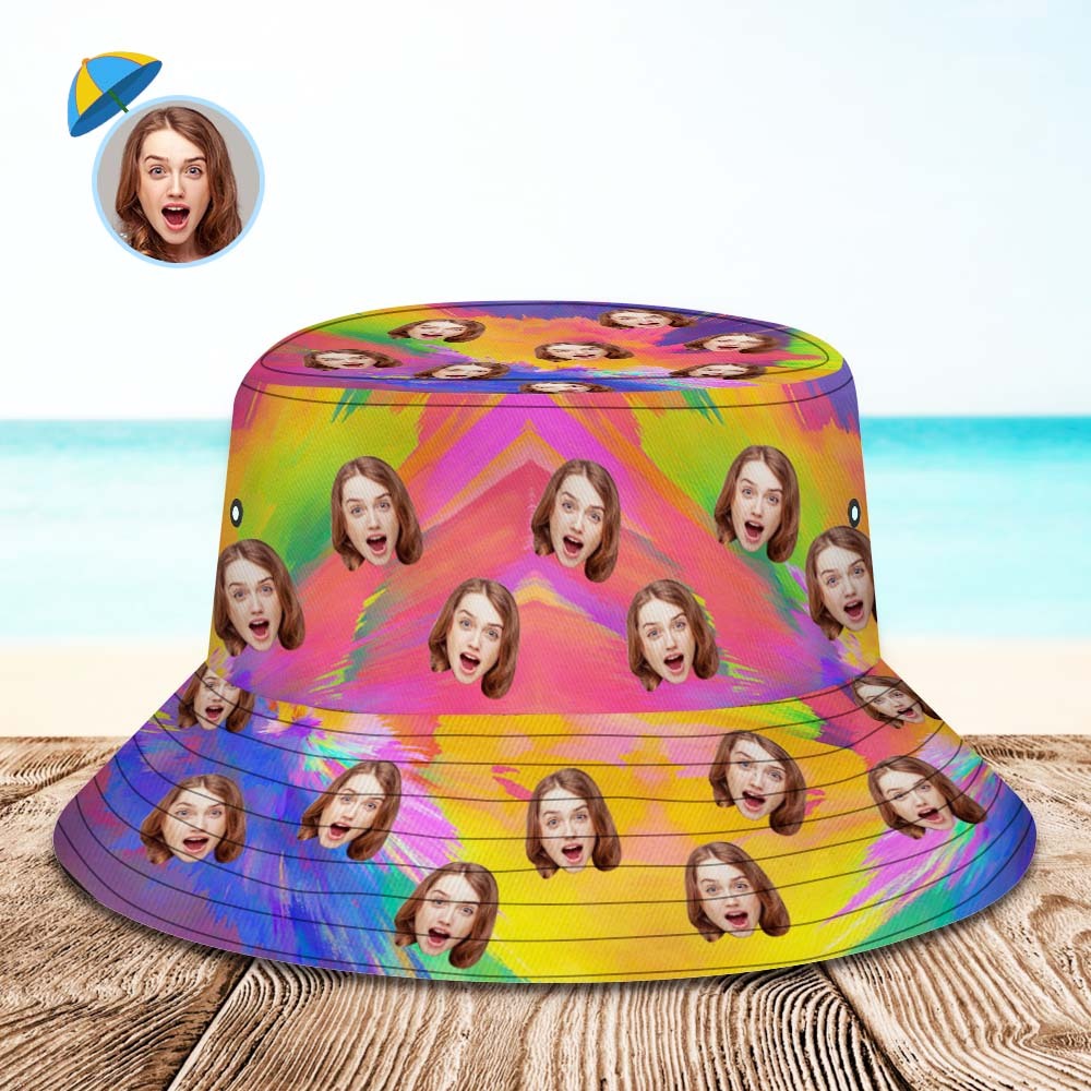 Custom Bucket Hat Unisex Face Bucket Hat Personalized Wide Brim Outdoor Summer Cap Hiking Beach Sports Hats