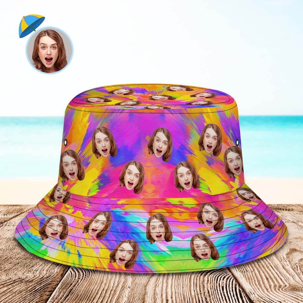 Custom Bucket Hat Unisex Face Bucket Hat Personalized Wide Brim Outdoor Summer Cap Hiking Beach Sports Hats