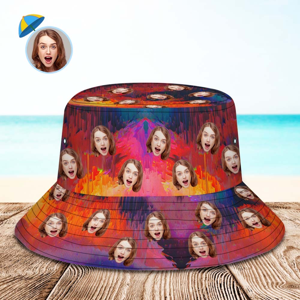 Custom Bucket Hat Unisex Face Bucket Hat Personalized Wide Brim Outdoor Summer Cap Hiking Beach Sports Hats
