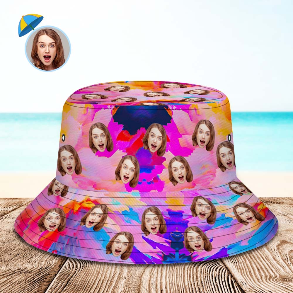 Custom Bucket Hat Unisex Face Bucket Hat Personalized Wide Brim Outdoor Summer Cap Hiking Beach Sports Hats