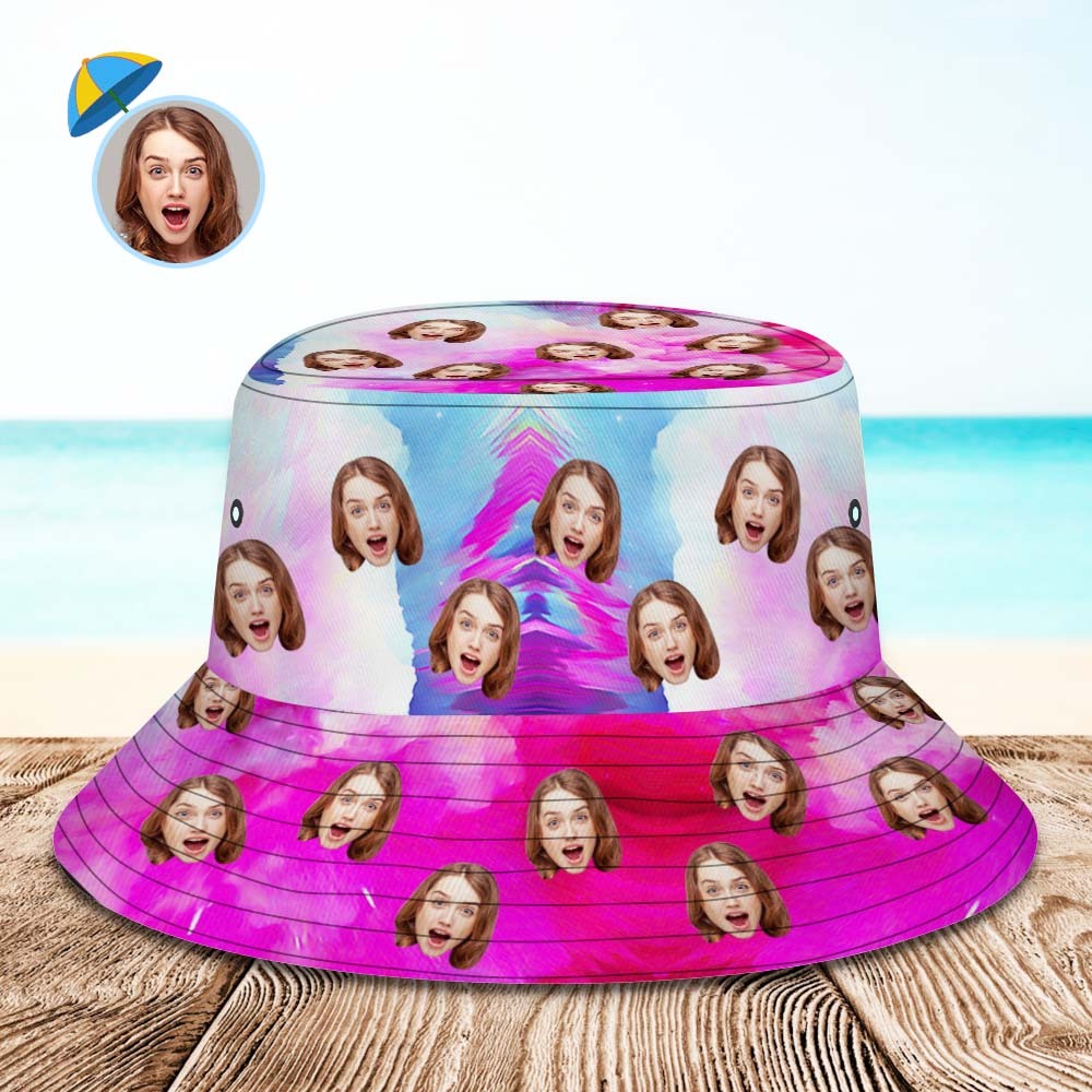 Custom Bucket Hat Unisex Face Bucket Hat Personalized Wide Brim Outdoor Summer Cap Hiking Beach Sports Hats