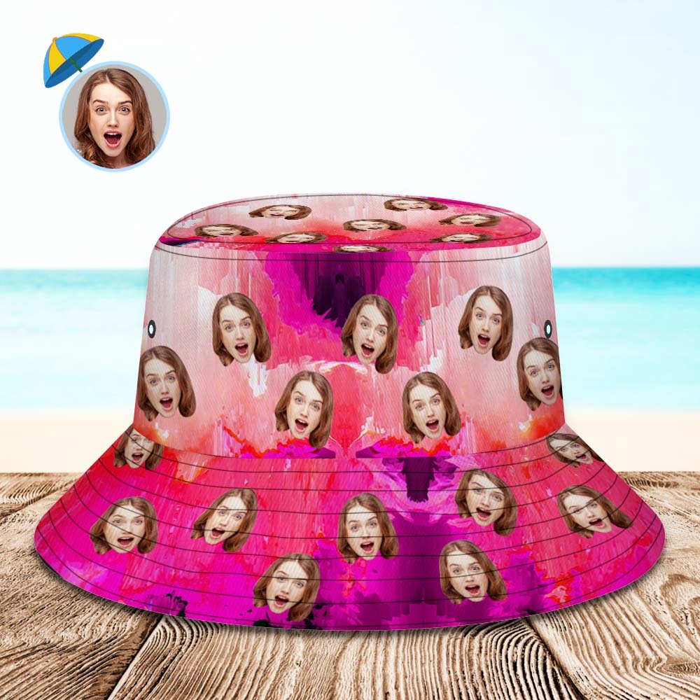 Custom Bucket Hat Unisex Face Bucket Hat Personalized Wide Brim Outdoor Summer Cap Hiking Beach Sports Hats
