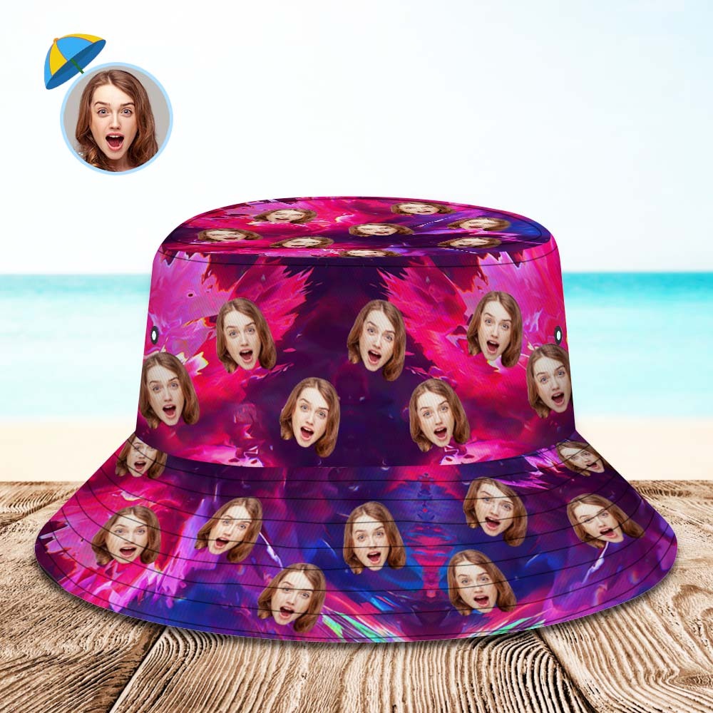 Custom Bucket Hat Unisex Face Bucket Hat Personalized Wide Brim Outdoor Summer Cap Hiking Beach Sports Hats