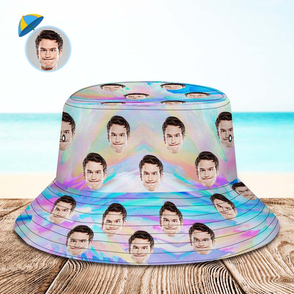 Custom Bucket Hat Unisex Face Bucket Hat Personalized Wide Brim Outdoor Summer Cap Hiking Beach Sports Hats