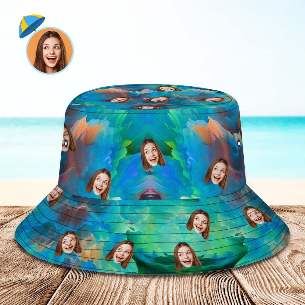 Custom Bucket Hat Unisex Face Bucket Hat Personalized Wide Brim Outdoor Summer Cap Hiking Beach Sports Hats