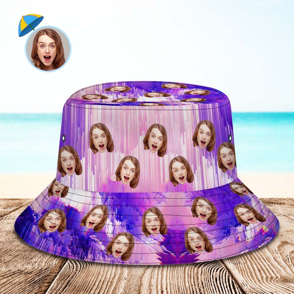 Custom Bucket Hat Unisex Face Bucket Hat Personalized Wide Brim Outdoor Summer Cap Hiking Beach Sports Hats