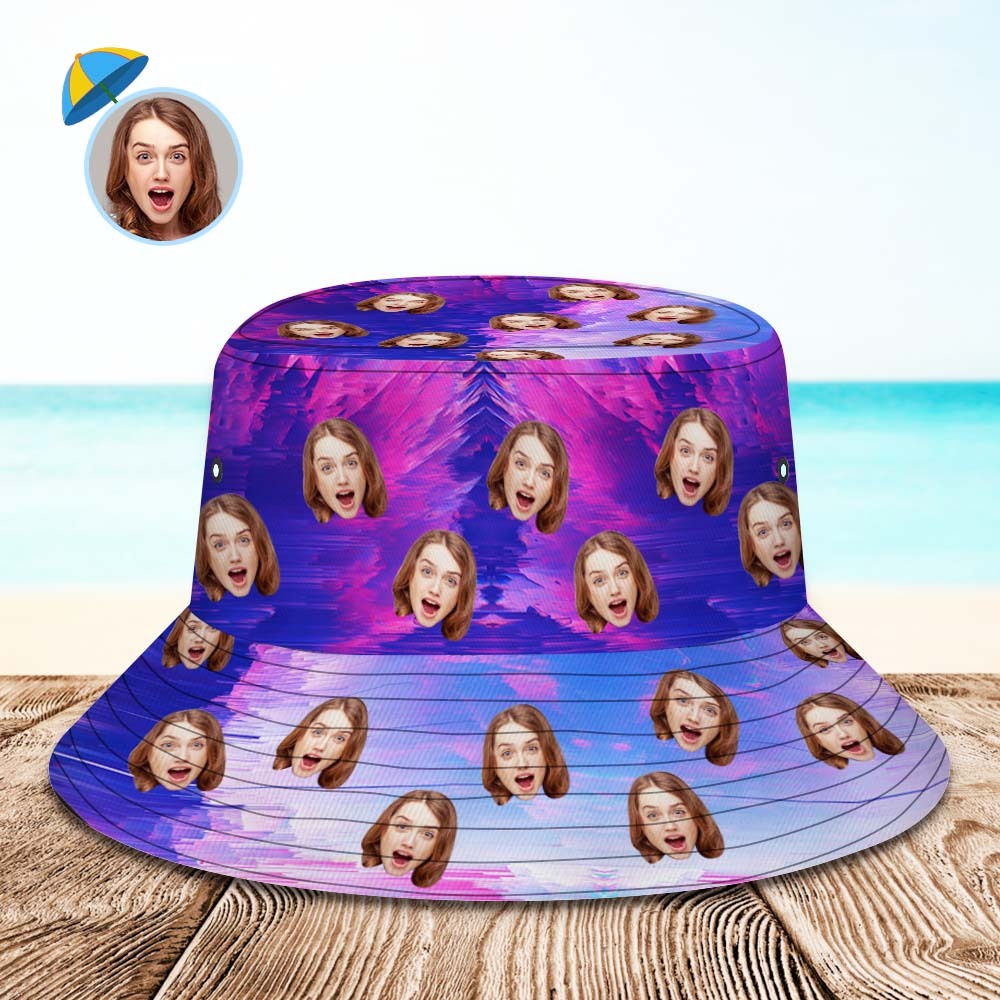 Custom Bucket Hat Unisex Face Bucket Hat Personalized Wide Brim Outdoor Summer Cap Hiking Beach Sports Hats