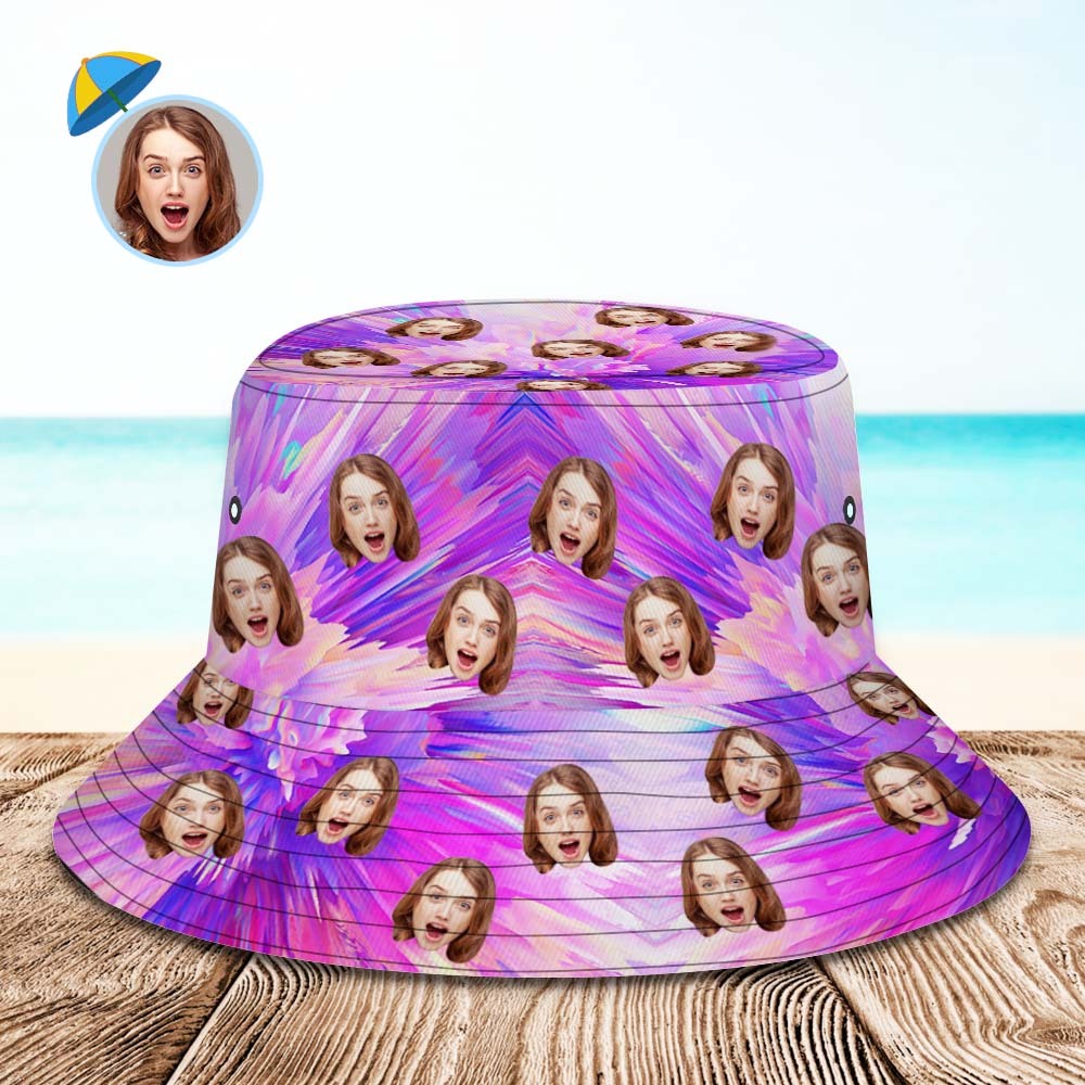 Custom Bucket Hat Unisex Face Bucket Hat Personalized Wide Brim Outdoor Summer Cap Hiking Beach Sports Hats