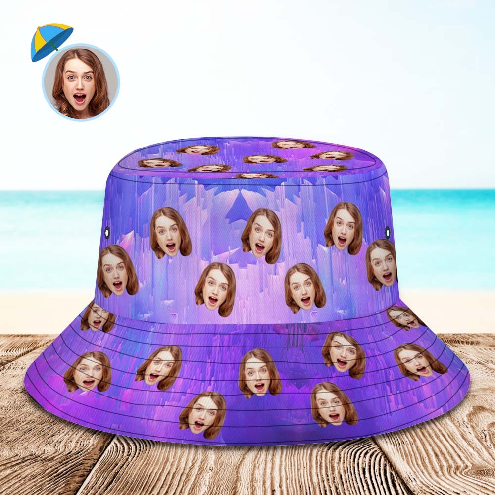 Custom Bucket Hat Unisex Face Bucket Hat Personalized Wide Brim Outdoor Summer Cap Hiking Beach Sports Hats