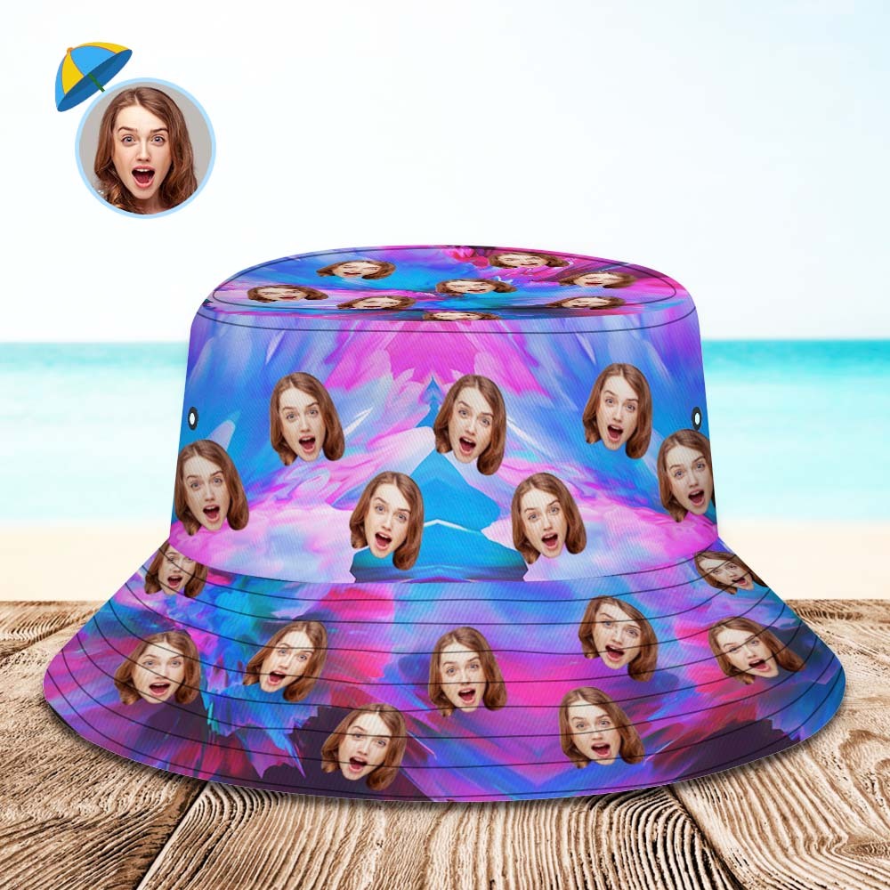 Custom Bucket Hat Unisex Face Bucket Hat Personalized Wide Brim Outdoor Summer Cap Hiking Beach Sports Hats