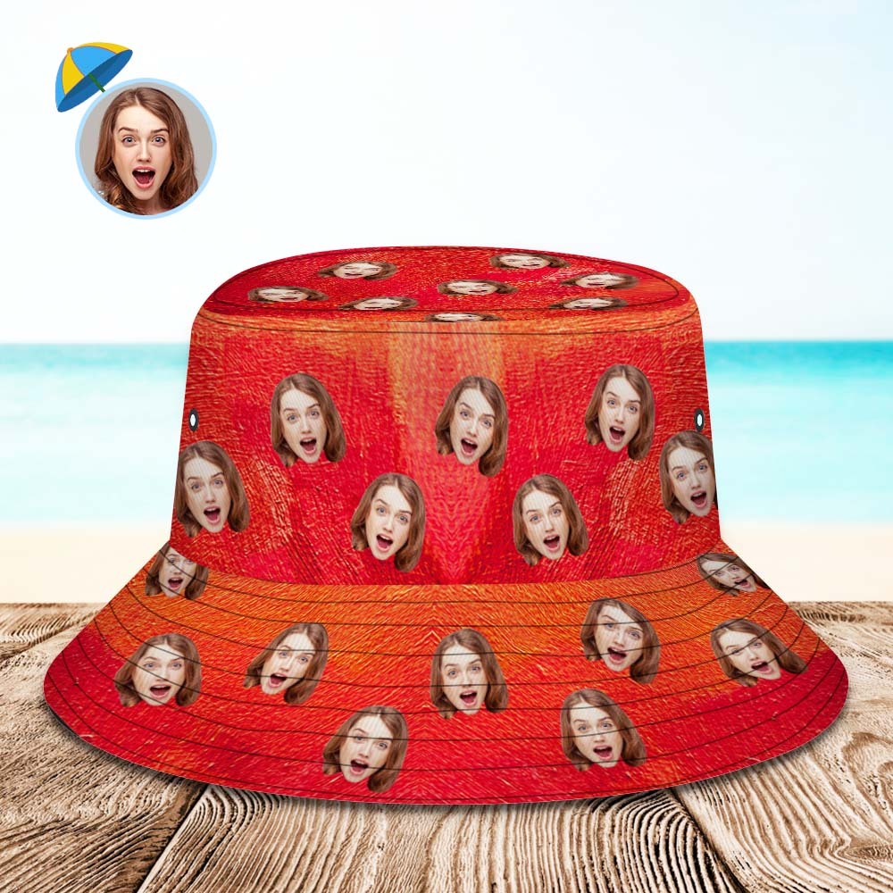 Custom Bucket Hat Unisex Face Bucket Hat Personalized Wide Brim Outdoor Summer Cap Hiking Beach Sports Hats