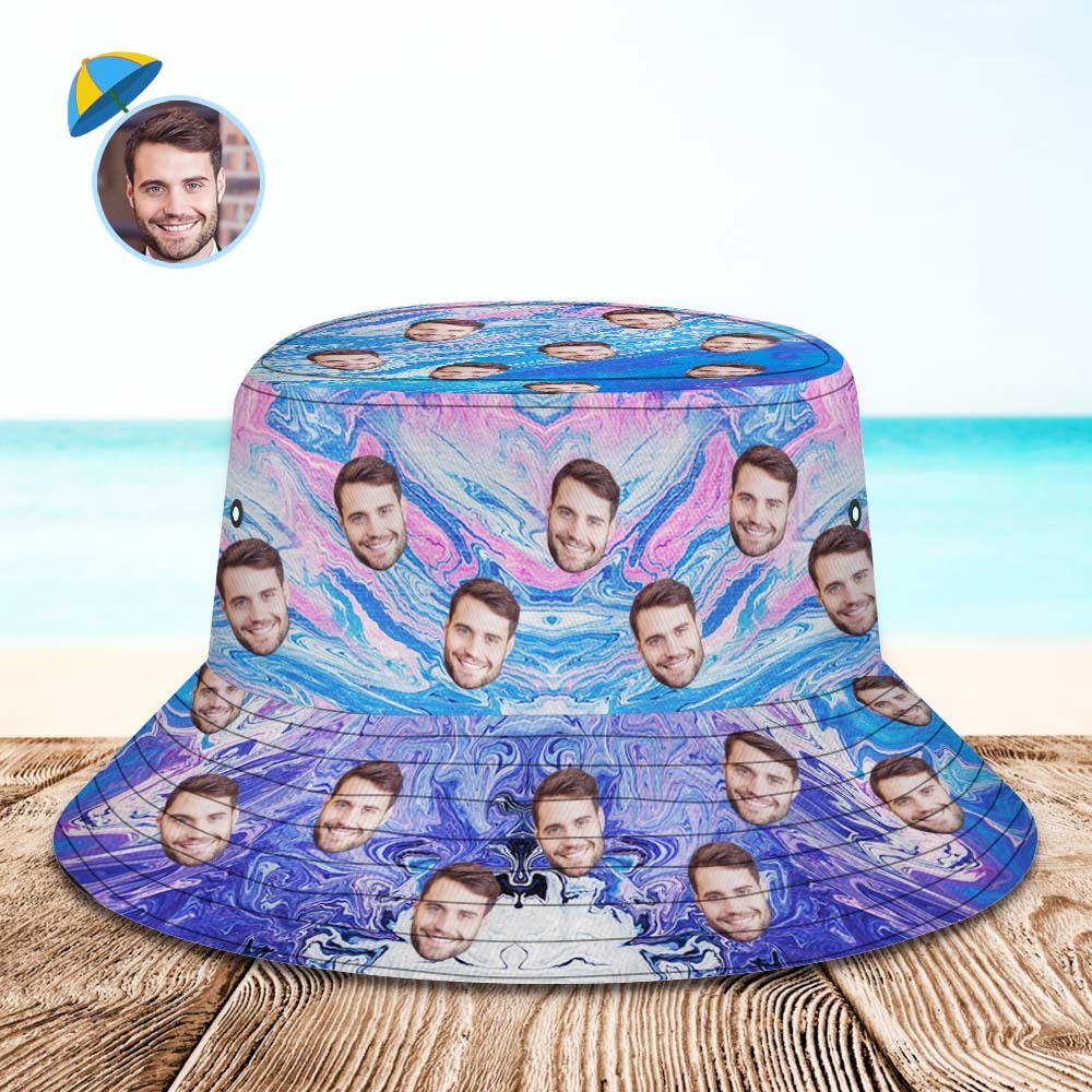 Custom Bucket Hat Unisex Face Bucket Hat Personalized Wide Brim Outdoor Summer Cap Hiking Beach Sports Hats