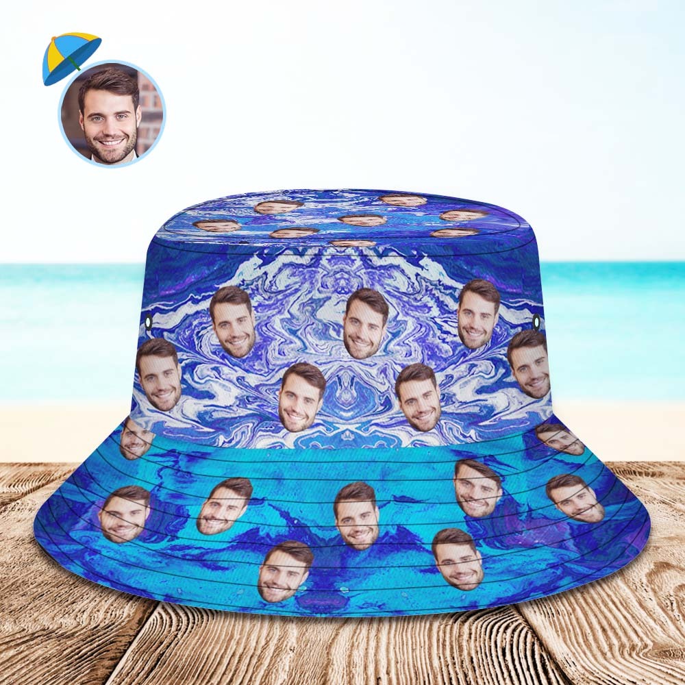 Custom Bucket Hat Unisex Face Bucket Hat Personalized Wide Brim Outdoor Summer Cap Hiking Beach Sports Hats
