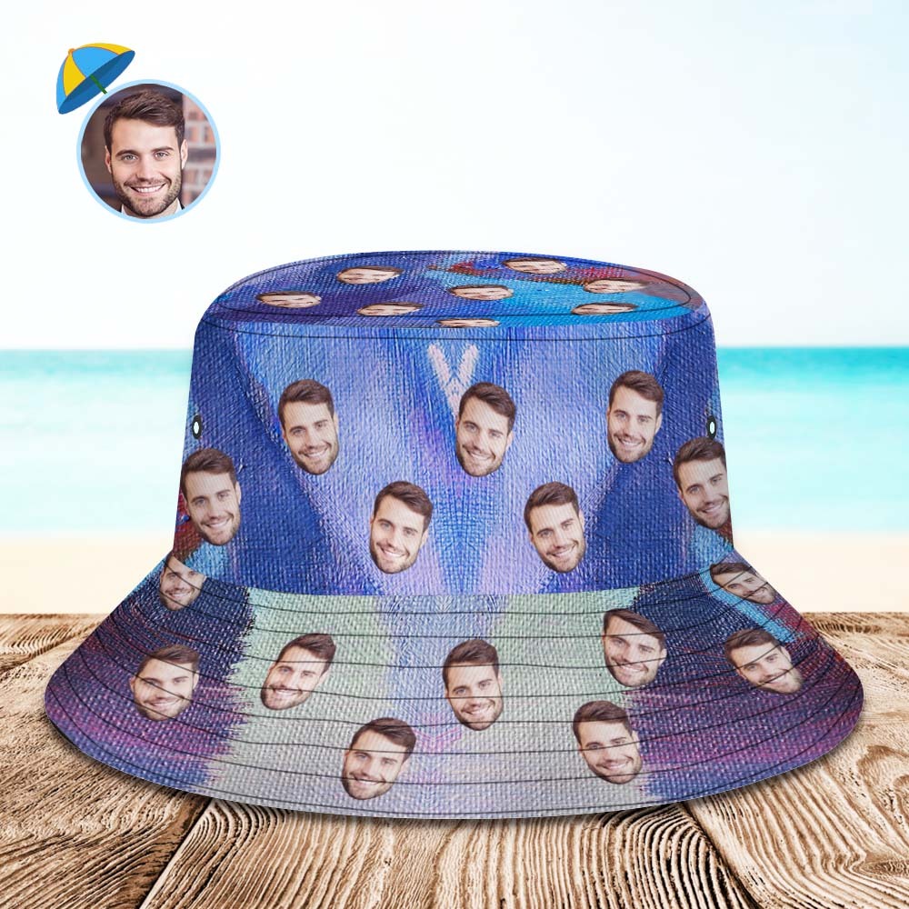 Custom Bucket Hat Unisex Face Bucket Hat Personalized Wide Brim Outdoor Summer Cap Hiking Beach Sports Hats