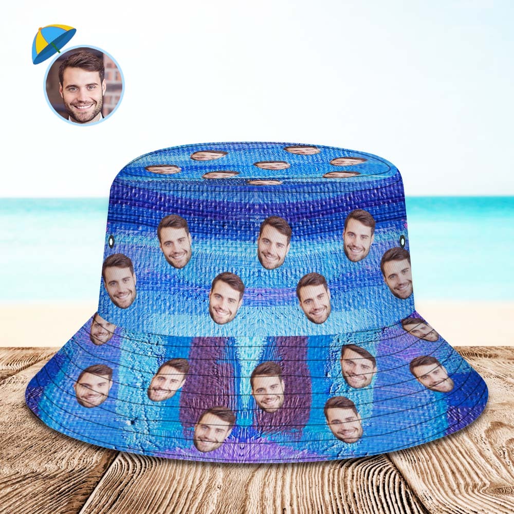 Custom Bucket Hat Unisex Face Bucket Hat Personalized Wide Brim Outdoor Summer Cap Hiking Beach Sports Hats