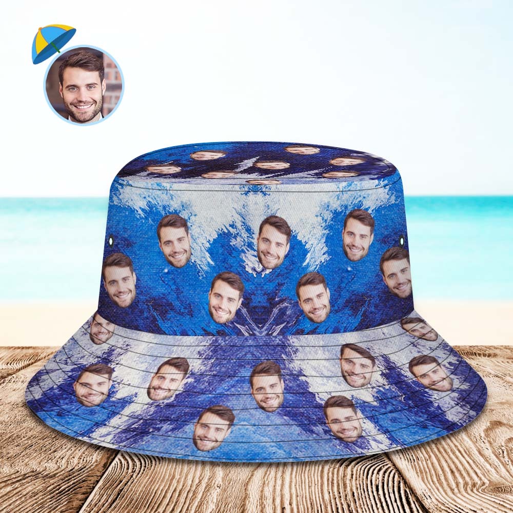 Custom Bucket Hat Unisex Face Bucket Hat Personalized Wide Brim Outdoor Summer Cap Hiking Beach Sports Hats