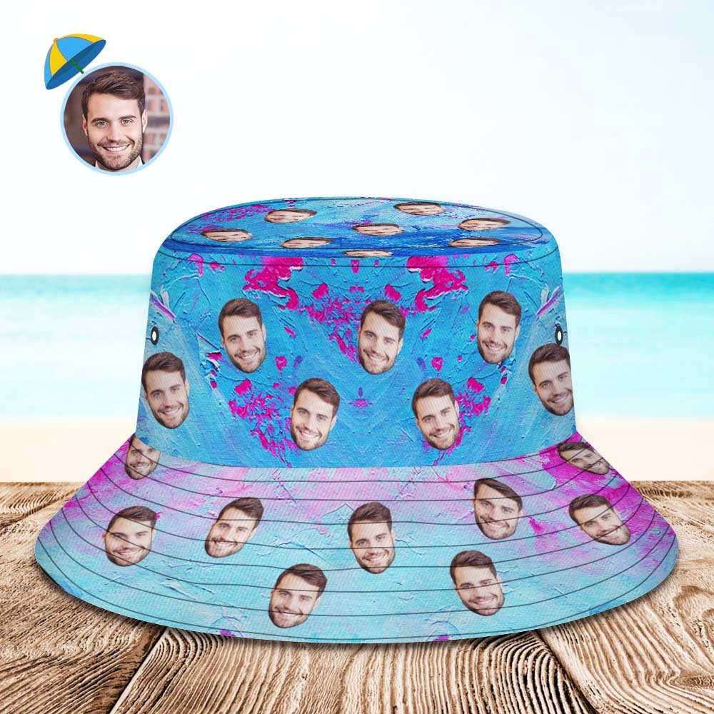 Custom Bucket Hat Unisex Face Bucket Hat Personalized Wide Brim Outdoor Summer Cap Hiking Beach Sports Hats