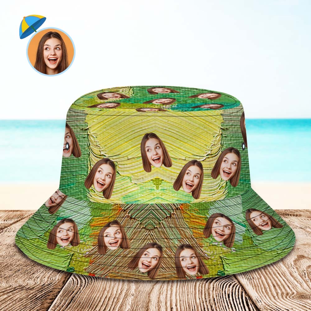 Custom Bucket Hat Unisex Face Bucket Hat Personalized Wide Brim Outdoor Summer Cap Hiking Beach Sports Hats