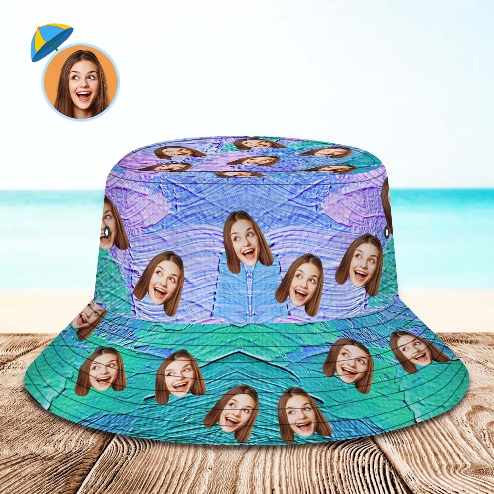 Custom Bucket Hat Unisex Face Bucket Hat Personalized Wide Brim Outdoor Summer Cap Hiking Beach Sports Hats