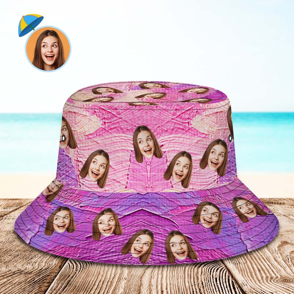 Custom Bucket Hat Unisex Face Bucket Hat Personalized Wide Brim Outdoor Summer Cap Hiking Beach Sports Hats
