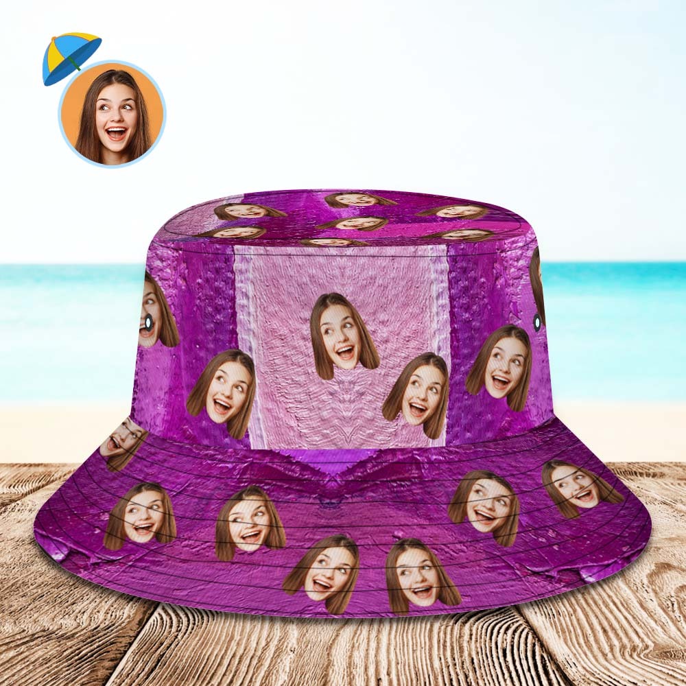 Custom Bucket Hat Unisex Face Bucket Hat Personalized Wide Brim Outdoor Summer Cap Hiking Beach Sports Hats