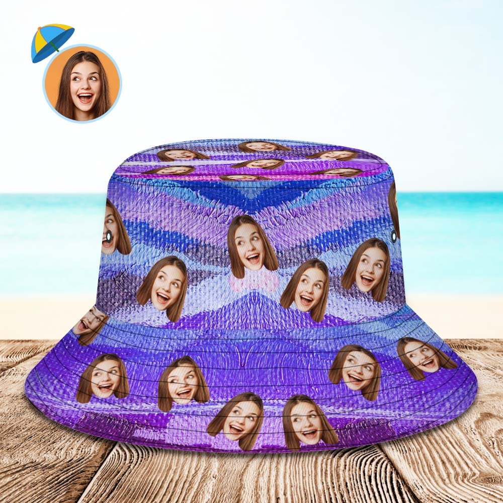 Custom Bucket Hat Unisex Face Bucket Hat Personalized Wide Brim Outdoor Summer Cap Hiking Beach Sports Hats