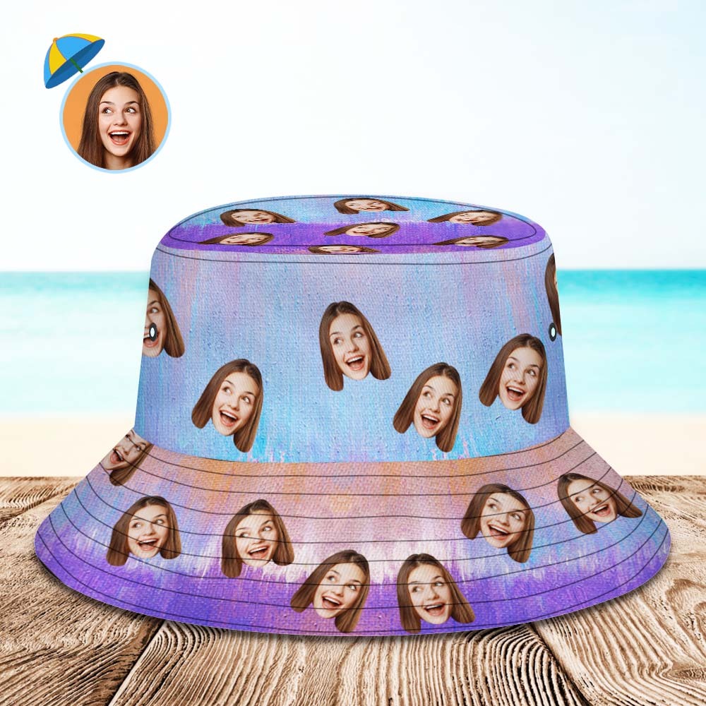 Custom Bucket Hat Unisex Face Bucket Hat Personalized Wide Brim Outdoor Summer Cap Hiking Beach Sports Hats