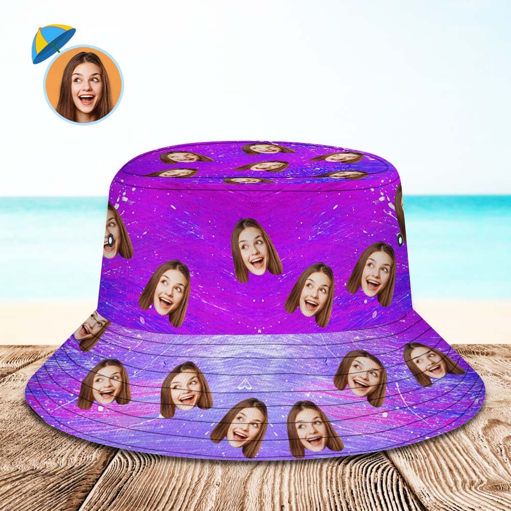 Custom Bucket Hat Unisex Face Bucket Hat Personalized Wide Brim Outdoor Summer Cap Hiking Beach Sports Hats