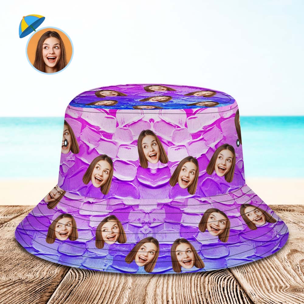 Custom Bucket Hat Unisex Face Bucket Hat Personalized Wide Brim Outdoor Summer Cap Hiking Beach Sports Hats