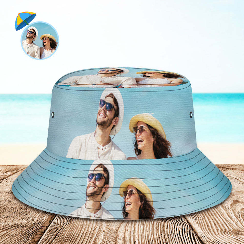Custom Bucket Hat Unisex Face Bucket Hat Personalized Wide Brim Outdoor Summer Cap Hiking Beach Sports Hats