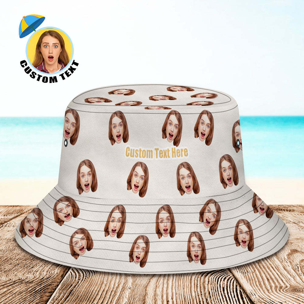 Custom Bucket Hat Unisex Face Bucket Hat Personalized Wide Brim Outdoor Summer Cap Hiking Beach Sports Hats