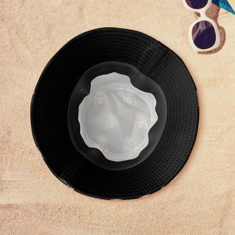 Custom Bucket Hat Unisex Face Bucket Hat Personalized Wide Brim Outdoor Summer Cap Hiking Beach Sports Hats