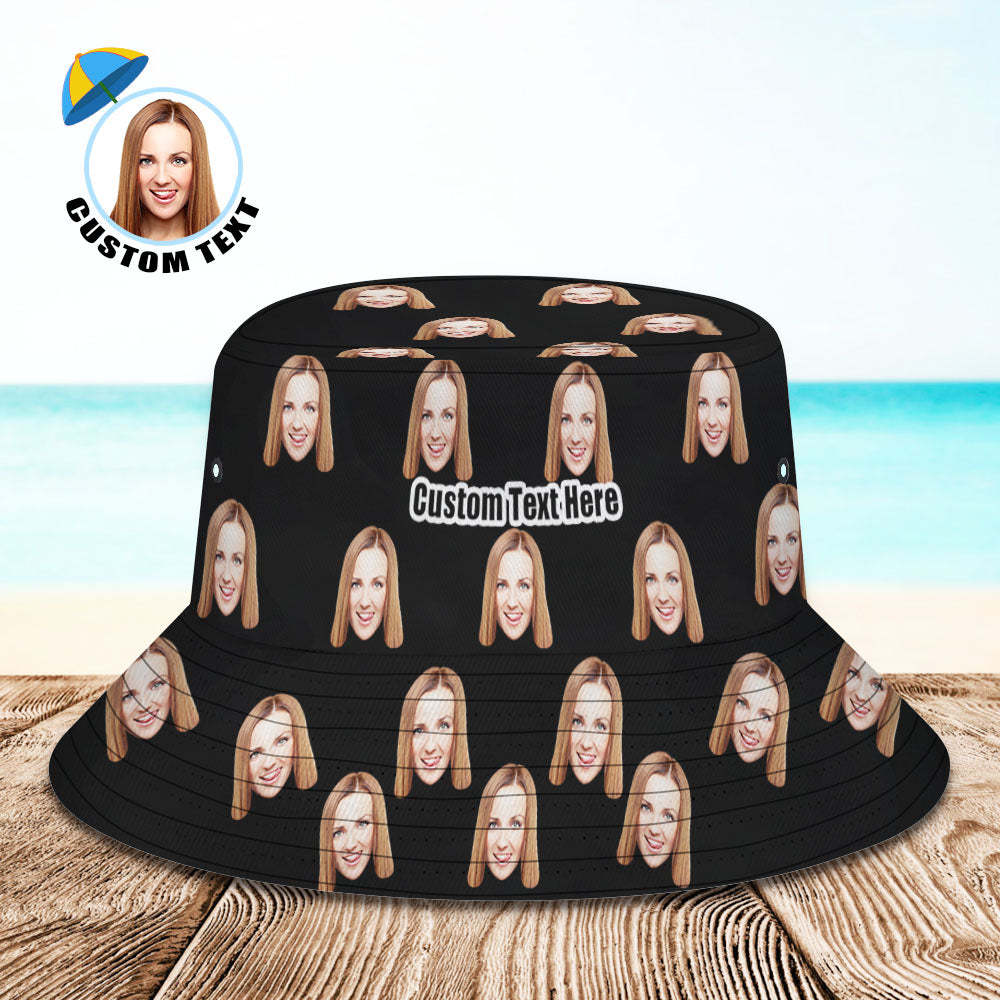 Custom Bucket Hat Unisex Face Bucket Hat Personalized Wide Brim Outdoor Summer Cap Hiking Beach Sports Hats