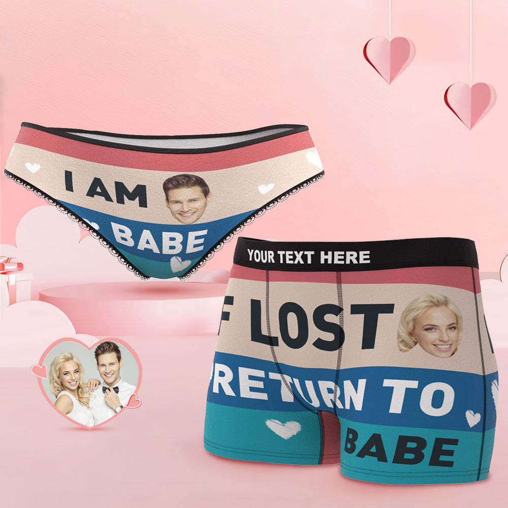 客製化 Face My Babe 情侶內衣 設計您自己的個人化內衣 情人節禮物 - PhotoMoonLampTW