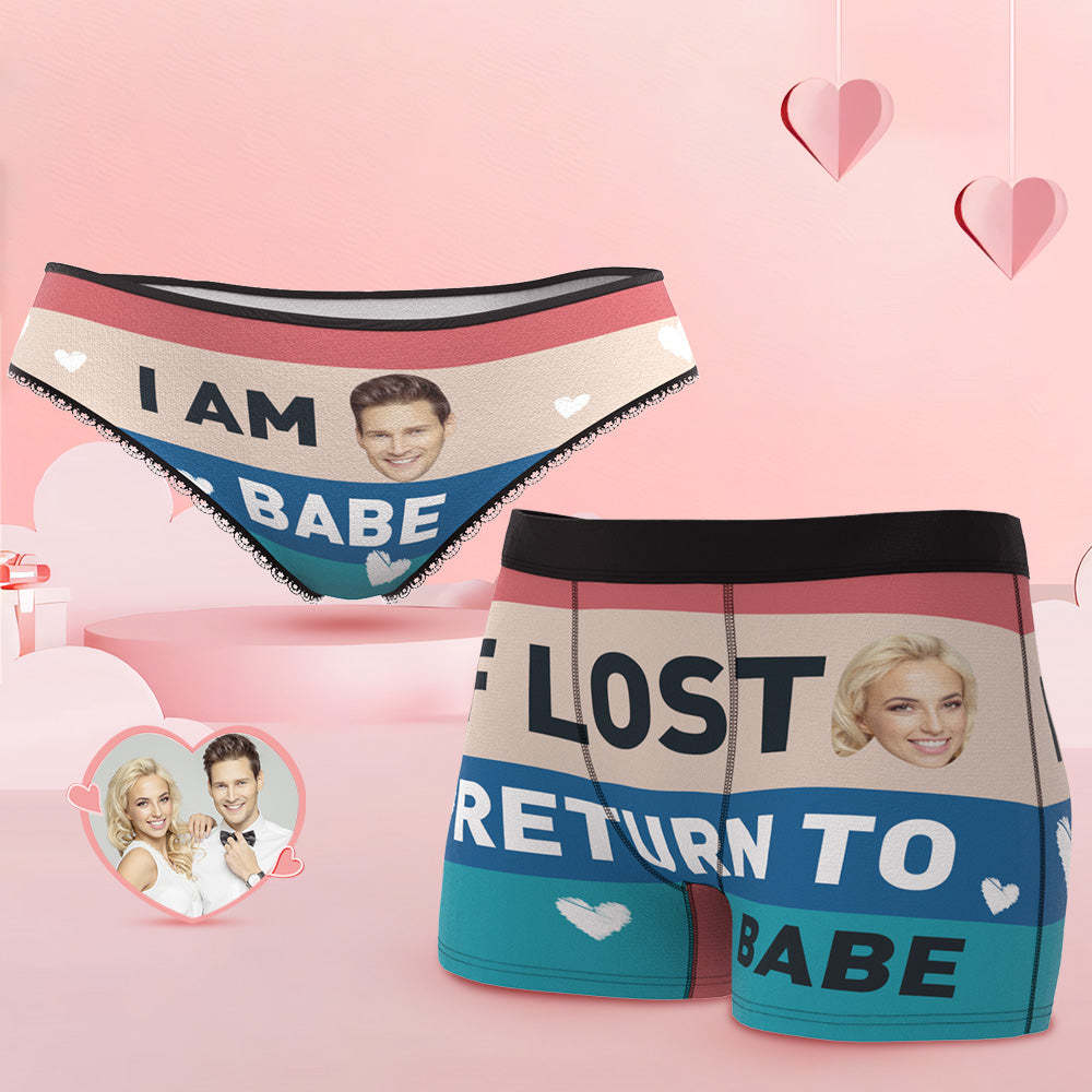 客製化 Face My Babe 情侶內衣 設計您自己的個人化內衣 情人節禮物 - PhotoMoonLampTW