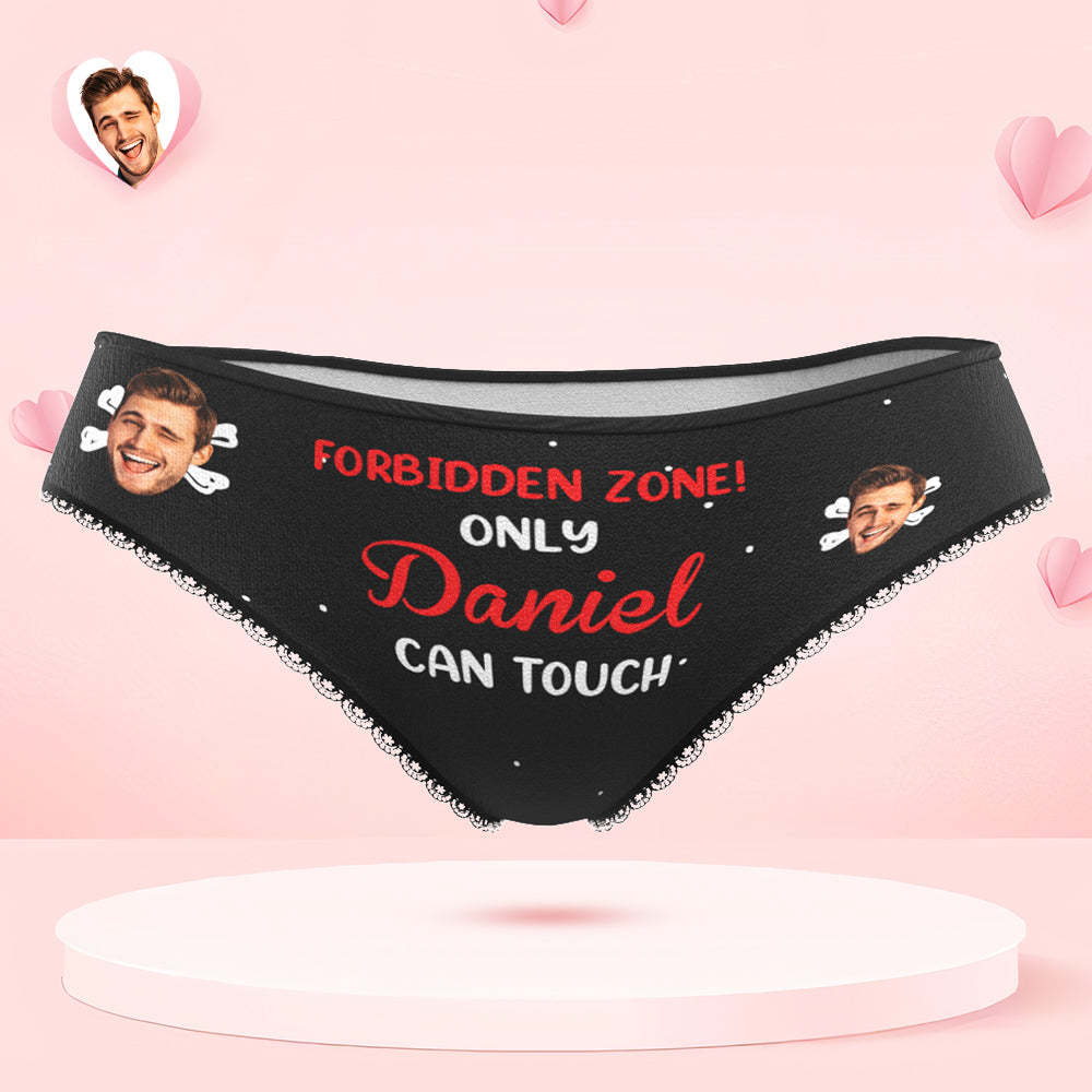 客製化臉部內衣 個人化姓名平口內褲和內褲 情侶情人節禮物 - PhotoMoonLampTW