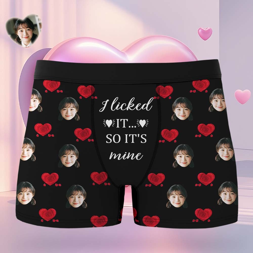 客製化臉部和名字 男士平角內褲 Rose Secret 個人化平角內褲 送給男友和丈夫的禮物