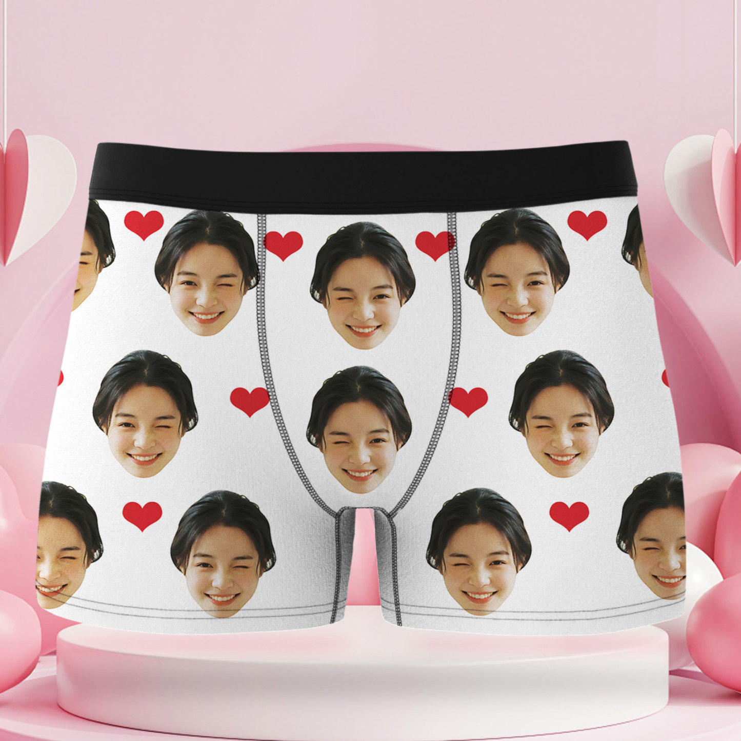 男士禮物訂製大臉心型平角短褲