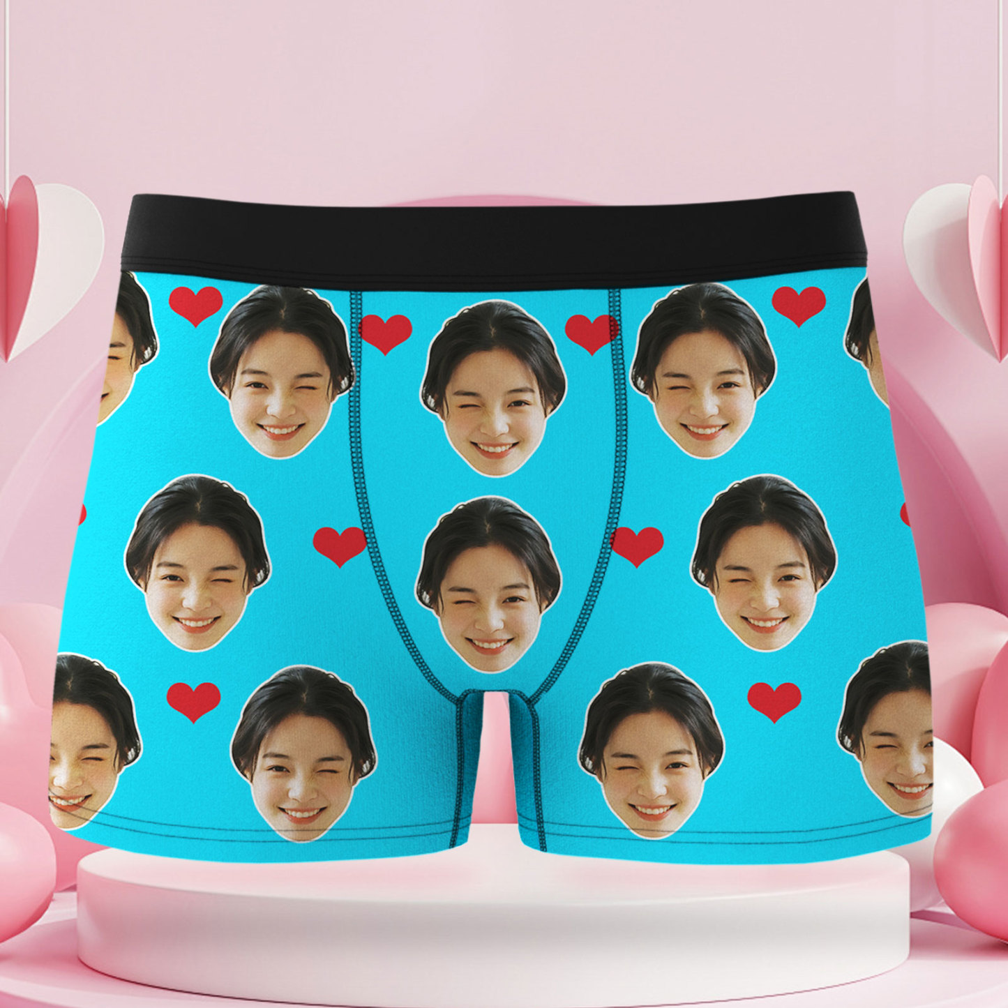 男士禮物訂製大臉心型平角短褲