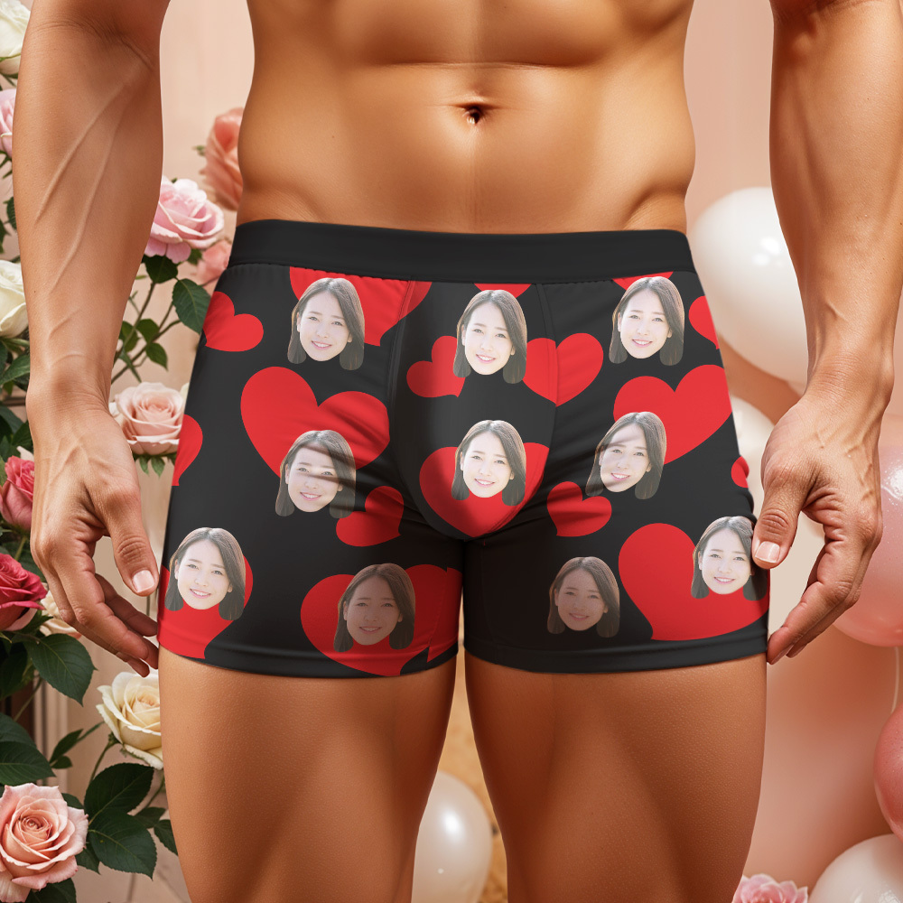 個人化照片拳擊手訂製女友臉與心形內衣獨特的禮物給他