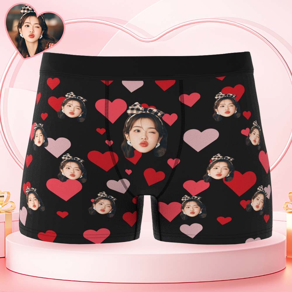 訂製心形圖案男士平角內褲,送給他的獨特禮物