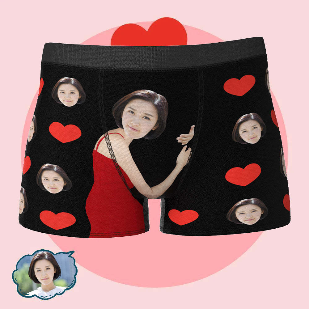 3D預覽 客製化臉部愛心内褲 七夕禮物有趣內褲週年紀念禮物