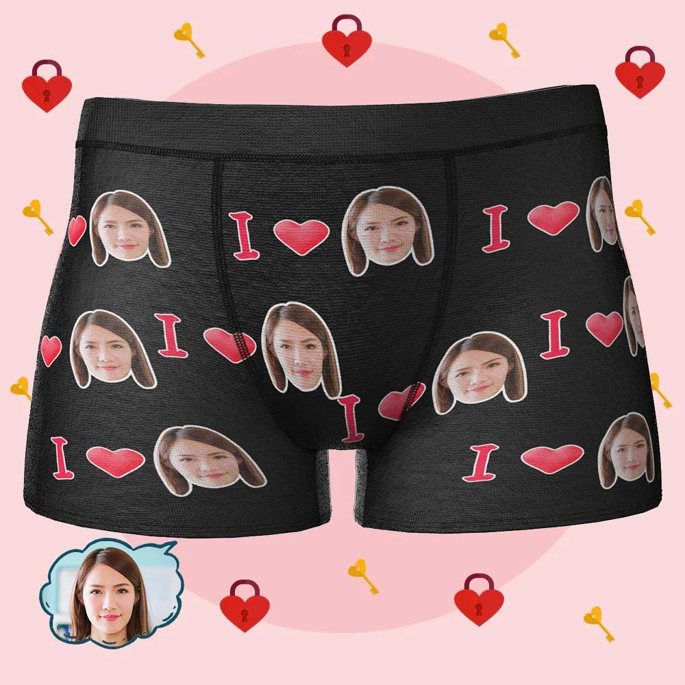 七夕禮物3D預覽 客製化我愛你的臉臉部貼身内褲禮物