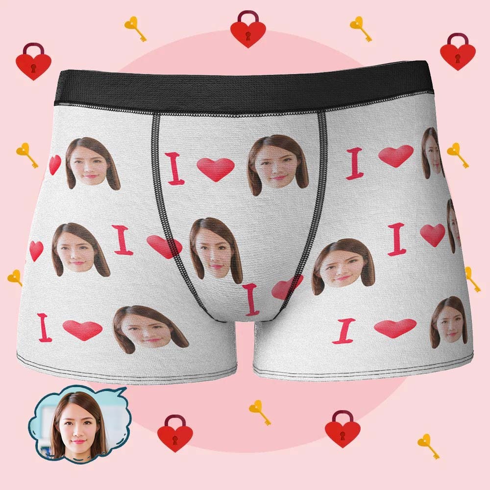 七夕禮物3D預覽 客製化我愛你的臉臉部貼身内褲禮物