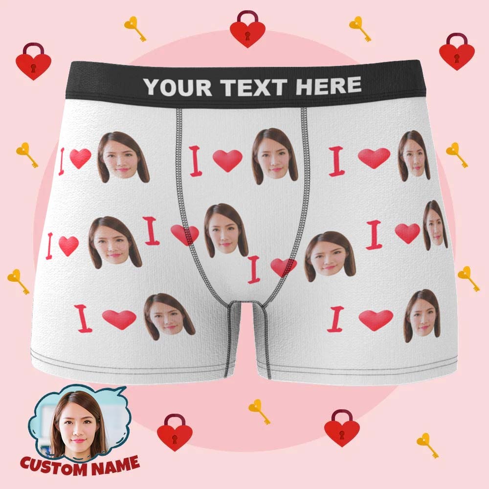 七夕禮物3D預覽 客製化我愛你的臉臉部貼身内褲禮物