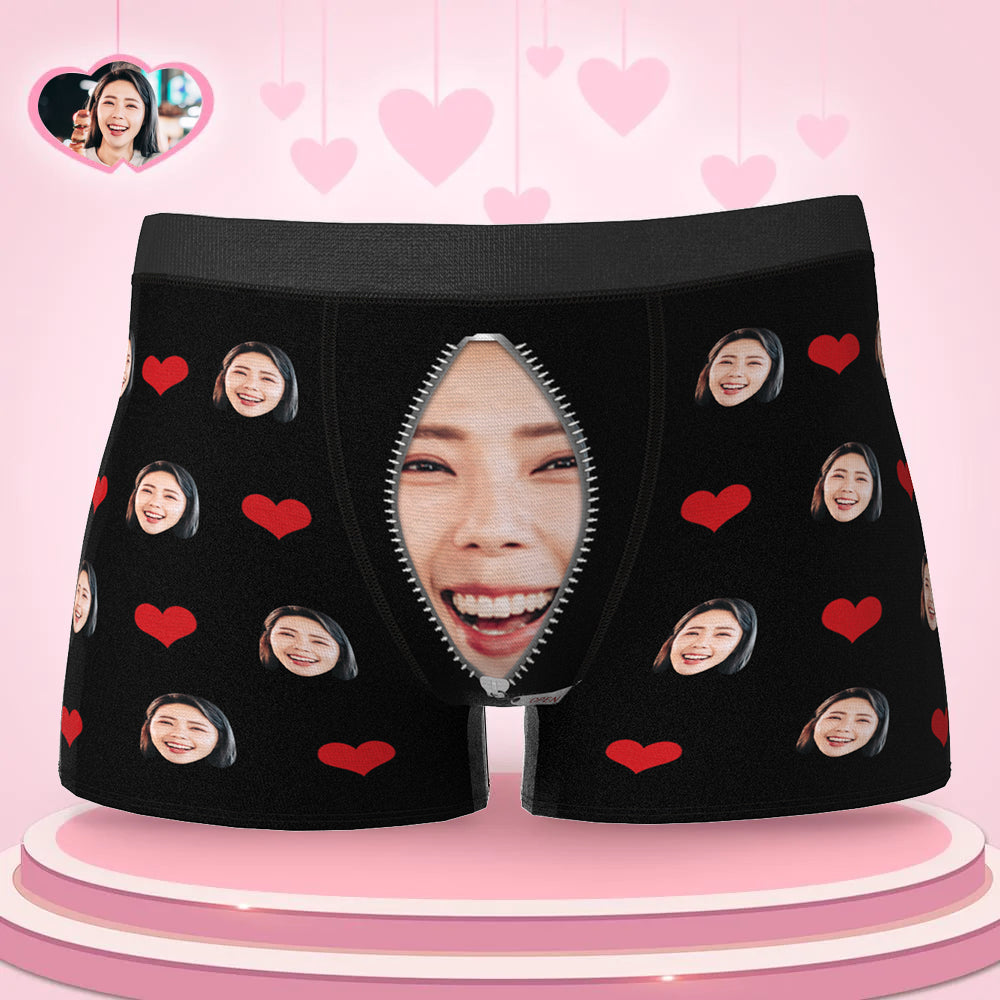 3D預覽 客製化愛心女友臉部貼身内褲禮物
