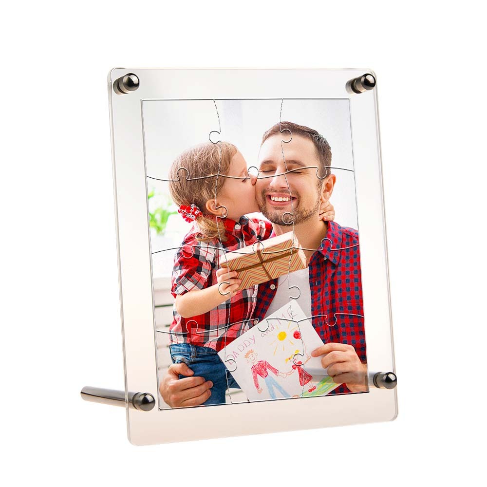 給爸爸的禮物定制照片亞克力拼圖個性化圖片 - PhotoMoonLampTW