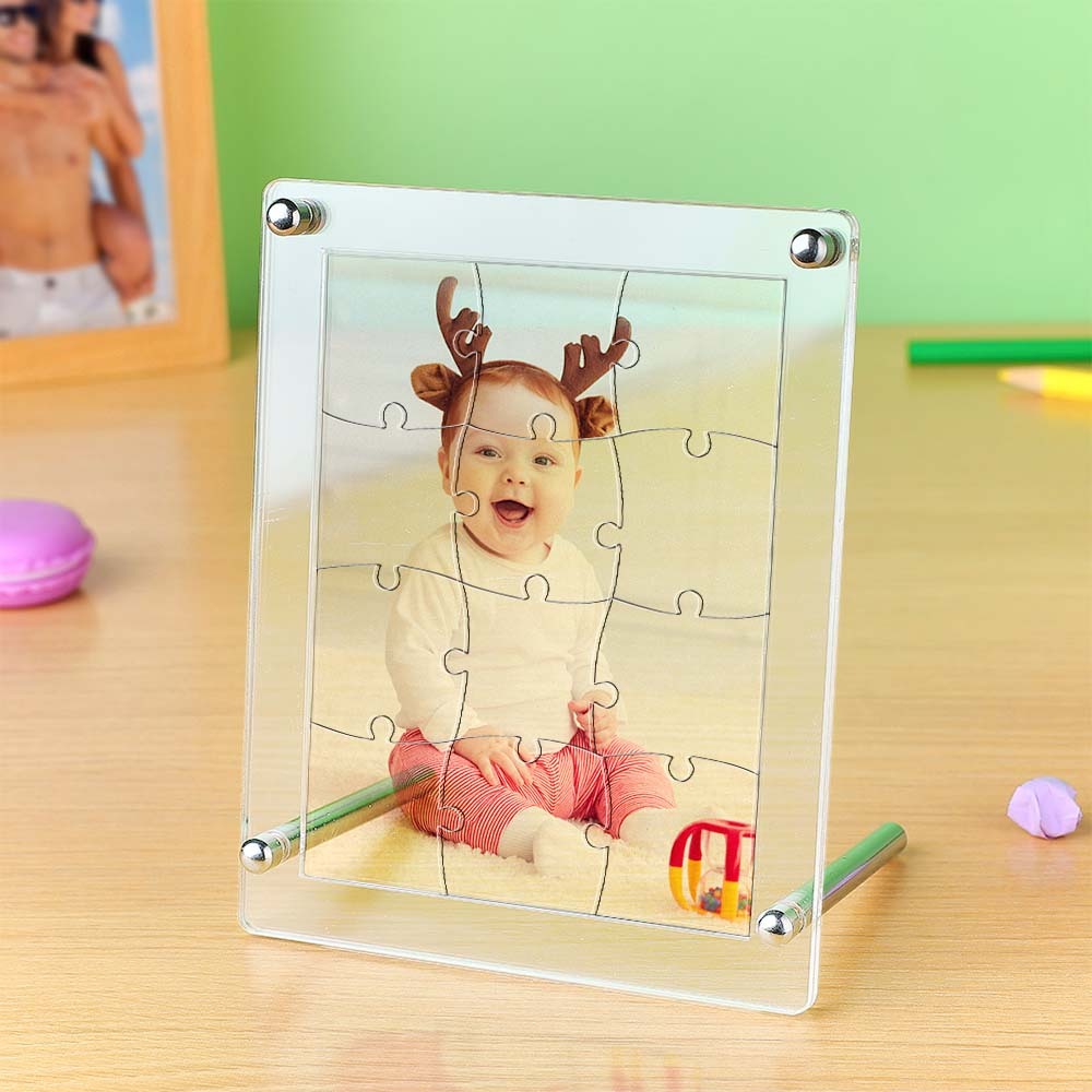 給爸爸的禮物定制照片亞克力拼圖個性化圖片 - PhotoMoonLampTW